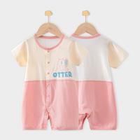 Cottonshop 棉店 1-3岁幼童动夏季前开短袖短裤哈衣连体衣 物单词系列