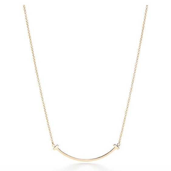 值选：Tiffany&Co. 蒂芙尼 Tiffany T系列18k黄金小号笑脸项链
