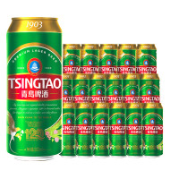 TSINGTAO 青岛啤酒 经典1903 原麦汁浓度10°P啤酒 四季常青罐 500ml*18罐（赠福禧500ml*4瓶）