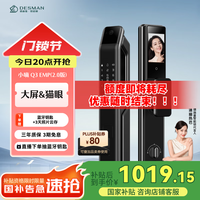 德施曼 可视猫眼大屏指纹锁密码锁防盗门锁全自动智能门锁Q3EMP 高端黑
