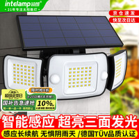 颖朗 intelamp 太阳能庭院灯户外照明感应灯家用室外防水一体式LED别墅大门壁灯