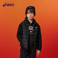 ASICS 亚瑟士 童装冬季男女儿童三防科技羽绒马甲 黑色 清洁度1000-白鸭绒 175 cm 充绒量52.8g