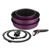 特福(Tefal)锅具套装不粘锅百变锅铸铝红心家用可拆卸煎炒锅六件套薰衣草紫