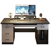 慕加电脑桌带收纳台式电脑桌家用可放主机办公桌工作台电竞桌椅套装 【单桌款】100CM|三抽+键盘托