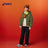 asics亚瑟士童装25年冬季儿童高柔软三防轻量保暖羽绒服【高充绒量 军绿色 清洁度1000-鸭绒 140 充绒量79g