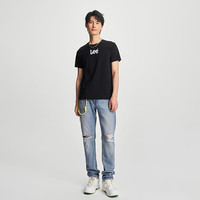 李 Lee春夏季简约舒适字母印花Logo男女款日常休闲短袖T恤POLO衫合集 黑色1 2XL