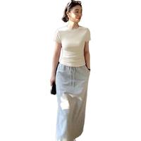 MJ STYLE 显瘦 女士T恤  白/纯色 S