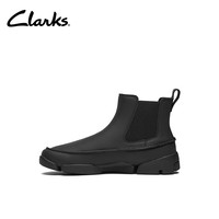 Clarks其乐Trigenic系列男女同款轻盈舒适三瓣底款切尔西靴 黑色-男款 261820417 45