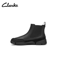 Clarks其乐Trigenic系列男女同款轻盈舒适三瓣底款切尔西靴 黑色-女款 261820434 35.5