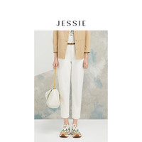 JESSIE【商场同款】2025年春季新款通勤直筒九分修身牛仔裤女