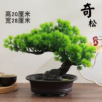 碧琢 仿真植物盆栽迎客松盆景松树小摆件客厅室内家居装饰仿真花假绿植 仿真奇松