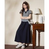 套装女2025夏季高级感小个子时尚条纹t恤+半身裙两件套