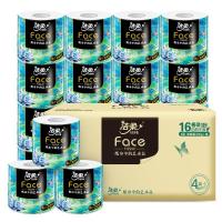 PLUS会员：洁柔 有芯卷纸 艺术油画Face4层200克*16卷 家用 卫生纸卷筒纸纸巾整箱