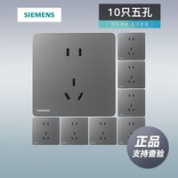 百亿补贴：西门子 SIEMENS 睿宸 五孔插座套装 10只 深灰银色