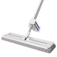 利临 平板拖把40cm两块布超细纤维家用一拖净干湿两用懒人