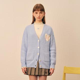 小熊秋冬款混纺毛绒毛针织衫开衫毛衣外套多巴胺女士