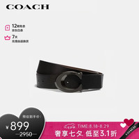 COACH 蔻驰 奢侈品 男士板扣腰带黑色皮质 91305 QBLVW