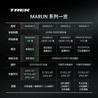 崔克（TREK）山地车 MARLIN 4 轻量液压碟刹越野山地自行车到家 蓝绿色 尺码问题请 8速