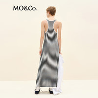 MO&Co.【active系列】连衣裙2025秋醋酸混纺针织条纹长裙MBE3DRS033 白黑条色 M /165