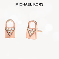 迈克·科尔斯 MICHAEL KORS 情人节首发！MK心有锁属简约轻奢925银耳环 MKC1010AN791 玫瑰金色