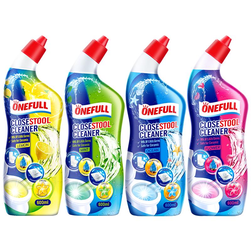 ONEFULL香氛洁厕剂600ml*3瓶除垢杀菌清香祛异味洁厕液马桶清洁留香除臭