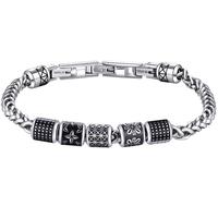 BROSWAY欧美时尚男士轻奢潮流转运珠手链小众轻奢饰品 BUL24S 银色