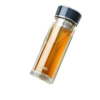 膳魔师（THERMOS）双层玻璃杯男女茶水分离杯水杯车载便携泡茶杯TCGE-400 蓝色 400ml