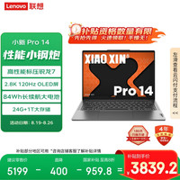 联想 Lenovo 小新Pro14 2024款 八代锐龙版 轻薄本（锐龙R7-8745H、核芯显卡、24GB、1TB SSD）