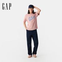 Gap男女装春季纯棉字母印花短袖T恤上衣美版797924 粉色 XS 美码 S亚洲码175/88A