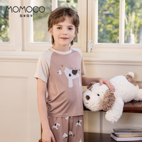 MOMOCO玛米玛卡儿童夏季家居服男童睡衣套装A类亲肤柔软透气吸湿薄款 欢乐萌犬 110 【100-110CM】【30-40斤】