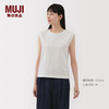 MUJI 無印良品 无印良品（MUJI）女式 双股天竺编织法国袖T恤上衣打底衫内搭女装25年夏季BB2RPA5S 白色