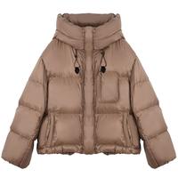 YAYA鸭鸭羽绒服女2025冬短款连帽宽松休闲气质百搭设计感加厚外套