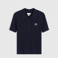 Gap女装2025春季新款刺绣logo短袖polo领常规针织衫学院风729137