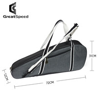 四大满贯 GREATSPEED 3支装网球包单肩背男女款简单网球拍包羽毛球拍包 灰黑色