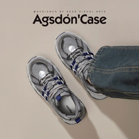 奥古狮登厚底老爹鞋女2025春季简约百搭户外登山鞋轻便软底休闲运动鞋 W251068 深灰色 40