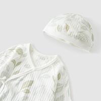 婴儿连体衣夏季薄款新生儿宝宝纯棉衣服哈衣爬服三件套