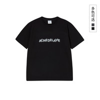 ADLV韩国潮牌2025秋季3Dlogo短袖T恤男女同款宽松韩系上衣 黑色 1