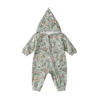 嫚熙婴童连体衣秋季装保暖连帽拉链克斯诺果园卫衣潮服宝宝连体衣
