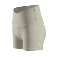 Mitaogirl 免穿内裤一片式瑜伽短裤女V腰提臀健身裤紧身训练三分裤 月桂叶绿 S