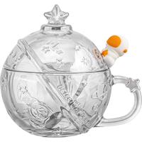 乐唯诗（NERVISHI）玻璃杯高颜值水杯透明玻璃牛奶杯带把ins风奶茶杯早餐杯茶杯 星球杯【透明】320ml1只
