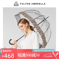 富尔顿 FULTON 女王款 长柄雨伞 豹纹边鸟笼伞 94.5cm