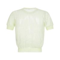 ZARA【温柔甜美风】女式时尚休闲镂空刺绣收摆短款短袖针织衫