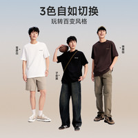 美特斯邦威T恤男士2025秋季印花美式宽松短袖恤亲肤柔软体恤 175/96A/L 烤栗棕