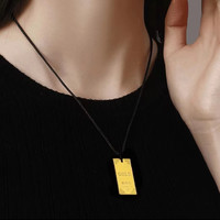 【赛菲尔珠宝】足金实心GOLD无事牌吊坠投资收藏-5gJTYA00082