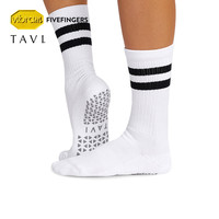 vibram TAVI瑜伽袜女普拉提袜防滑袜中筒袜子瑜伽健身五指袜 白色S_(34-38码)