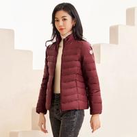 限尺码：冰洁 轻薄羽绒服女短款修身立领鸭绒休闲外套