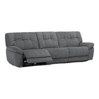 乐至宝 LAZBOY布艺沙发客厅奶油风0靠墙防水防污绒布电动功能云中漫步660 秘境灰-2.81m-三人右电动