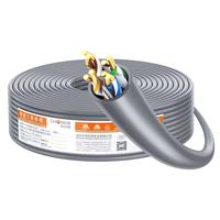 秋叶原(CHOSEAL)超六类非屏蔽网线 CAT6A类万兆高速 纯铜线芯 工程家装网络箱线 灰色100米 QS2668AT100S