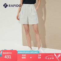 Rapido 2023年夏季新款女子商务休闲泡泡纱休闲轻薄短裤CP3478U01 象牙色 165/70A