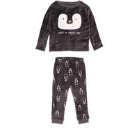 儿童卡通可爱企鹅毛绒保暖外出家具睡衣套装